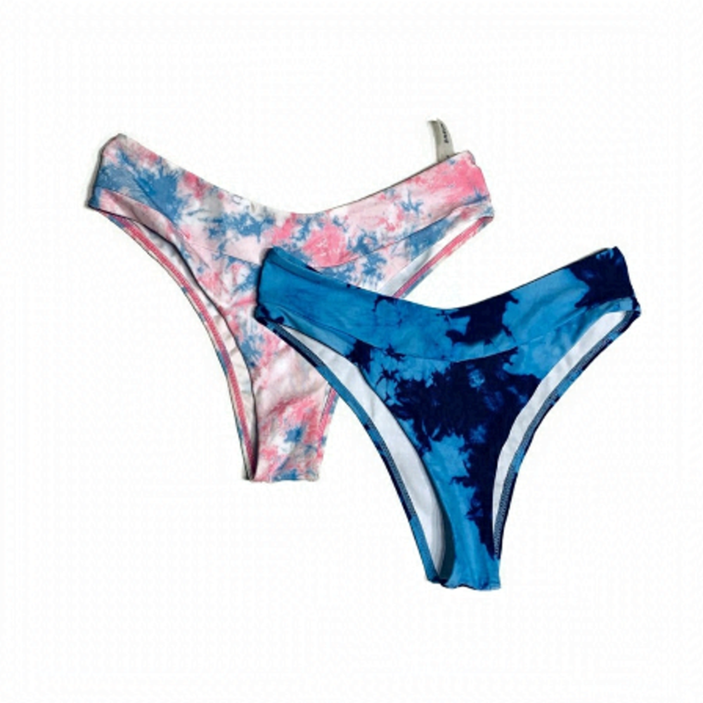 SHEIN S‎ tie dye high waist bikini bottoms